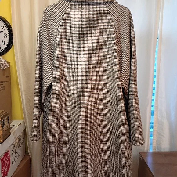 OAK + FORT Brown Plaid Pea Coat - Picture 2 of 3